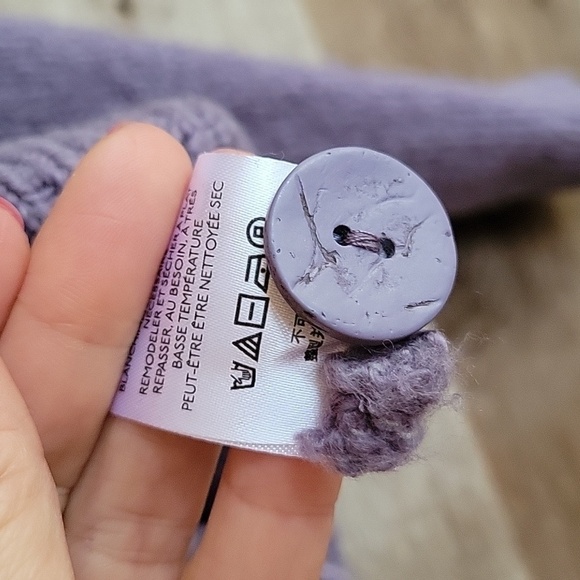 Anthropologie Pilcro Size Small Lavender Chunky Knit Cardigan Sweater - Picture 7 of 8